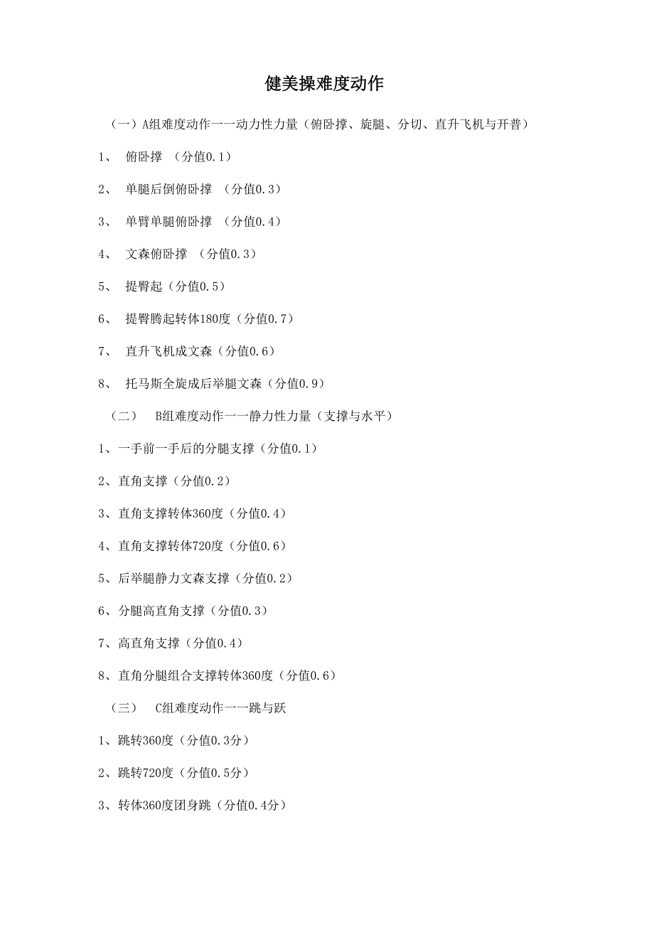 健美操难度动作_第1页