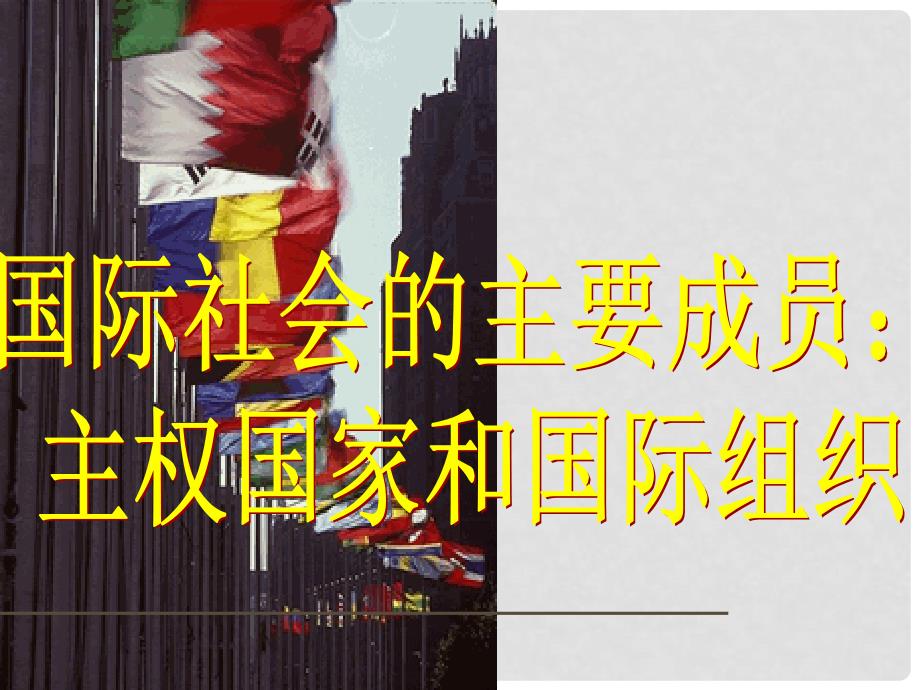 高中政治 国际社会的主要成员 主权国家和国际组织课件2 新人教版必修2_第1页