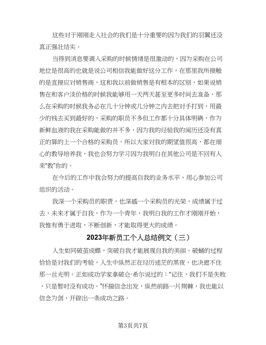 2023年新员工个人总结例文（4篇）.doc_第3页