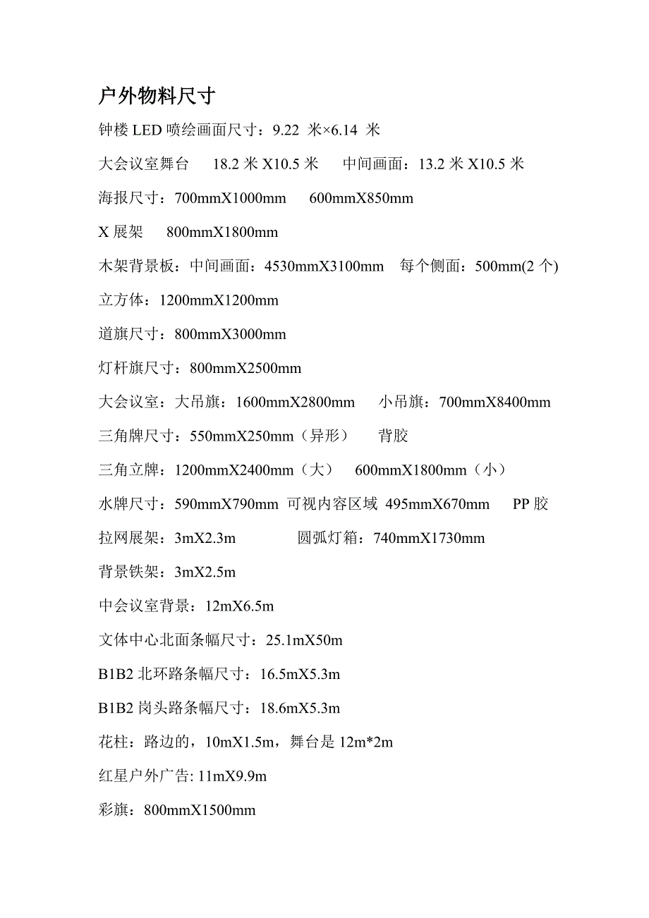 常用设计物料尺寸_第1页