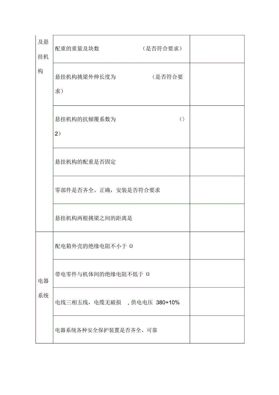 电动吊篮安装及静载试验验收表_第2页