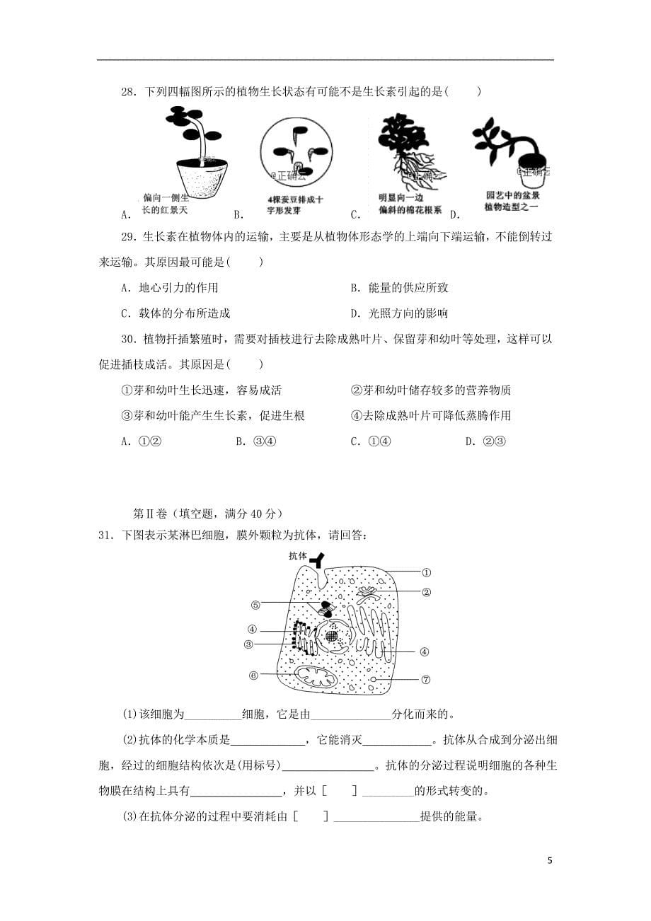 辽宁省沈阳市城郊市重点联合体2018-2019学年高二生物上学期期中试题_第5页