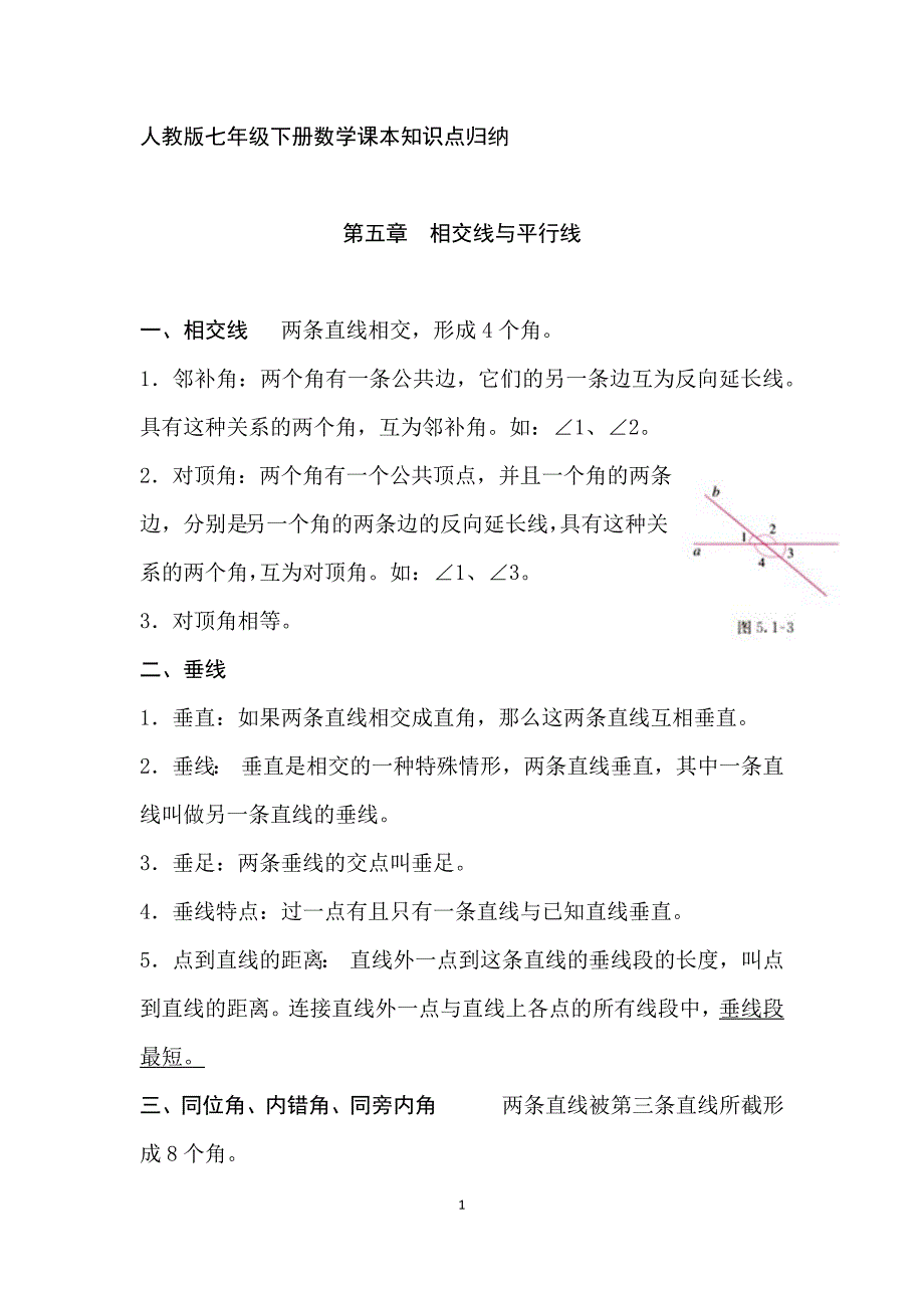 人教版七年级下册数学知识点整理.doc_第1页