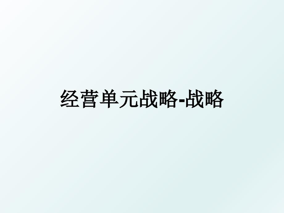 经营单元战略战略_第1页