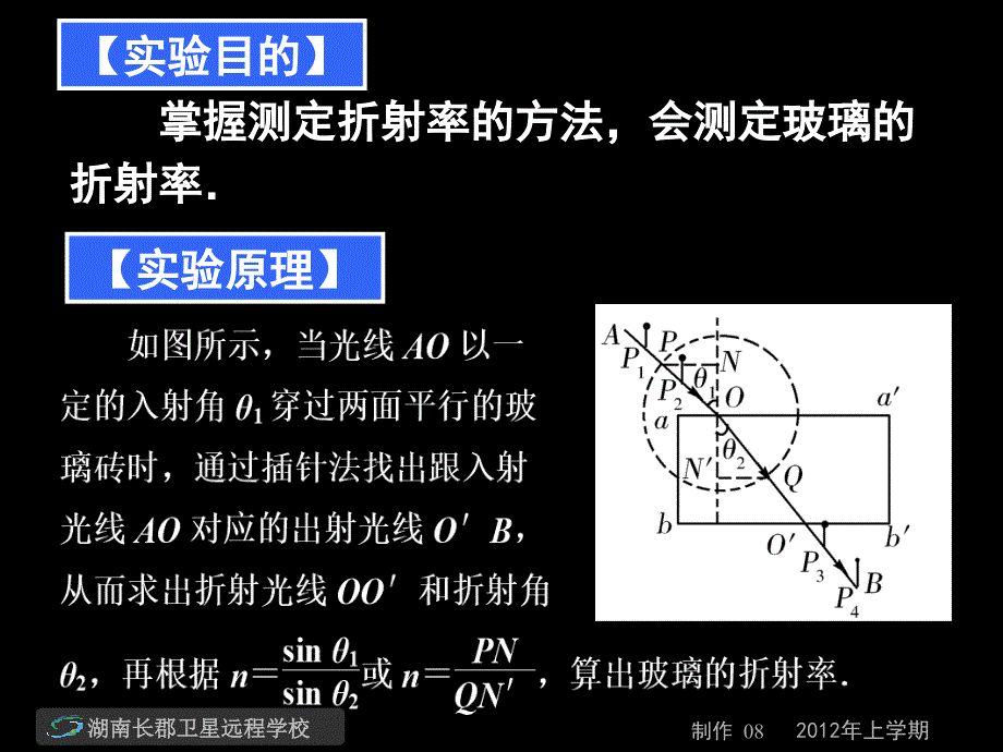 12-02-22高三物理《实验十三测定玻璃的折射率》(课件)_第2页