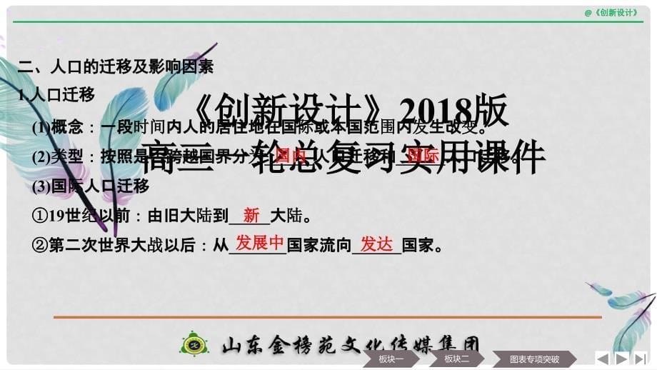 高考地理一轮复习 第六单元 人口与地理环境 第18讲 人口的空间变化课件 鲁教版_第5页