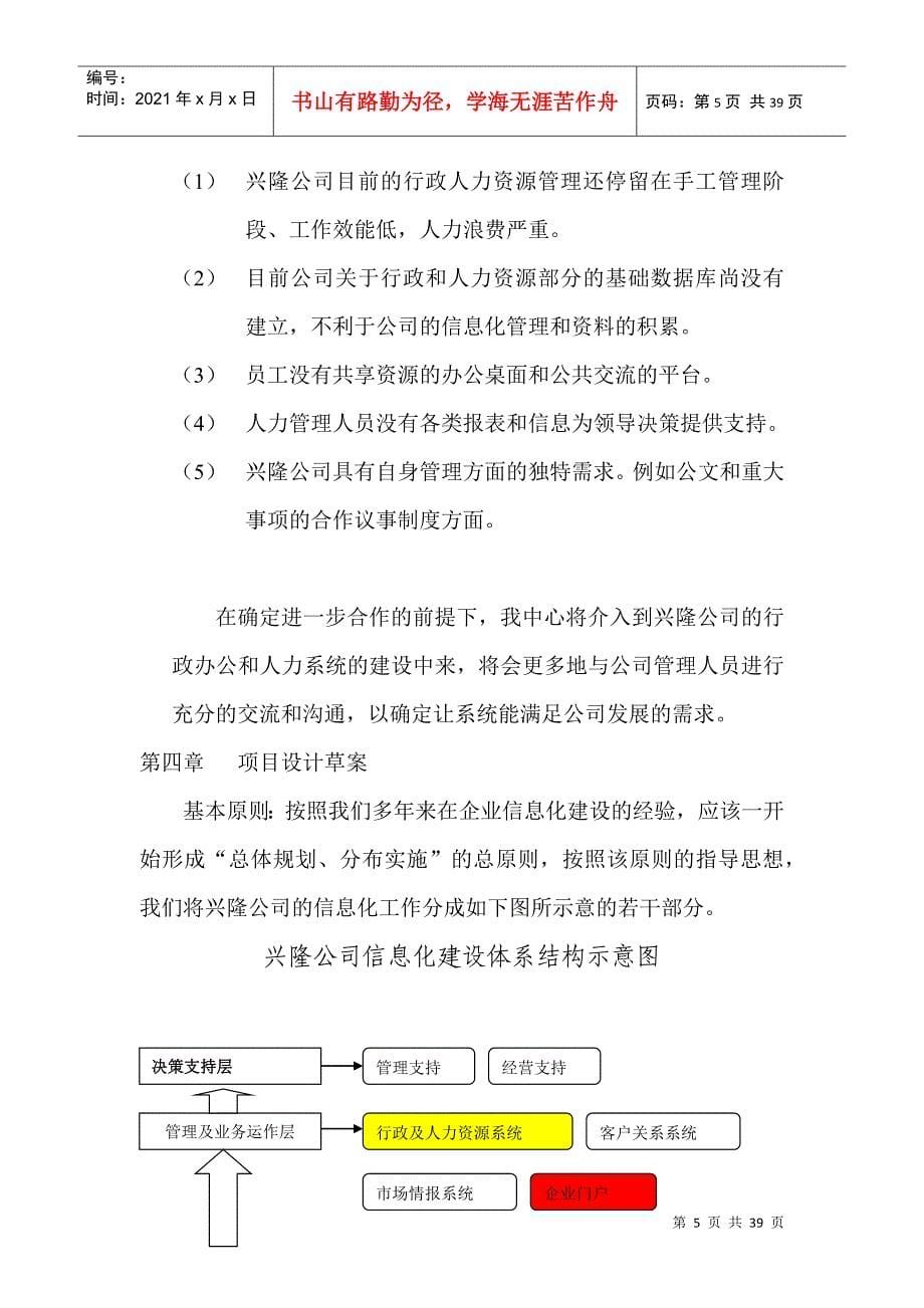 兴隆公司行政人力系统项目建议书(doc 37)_第5页