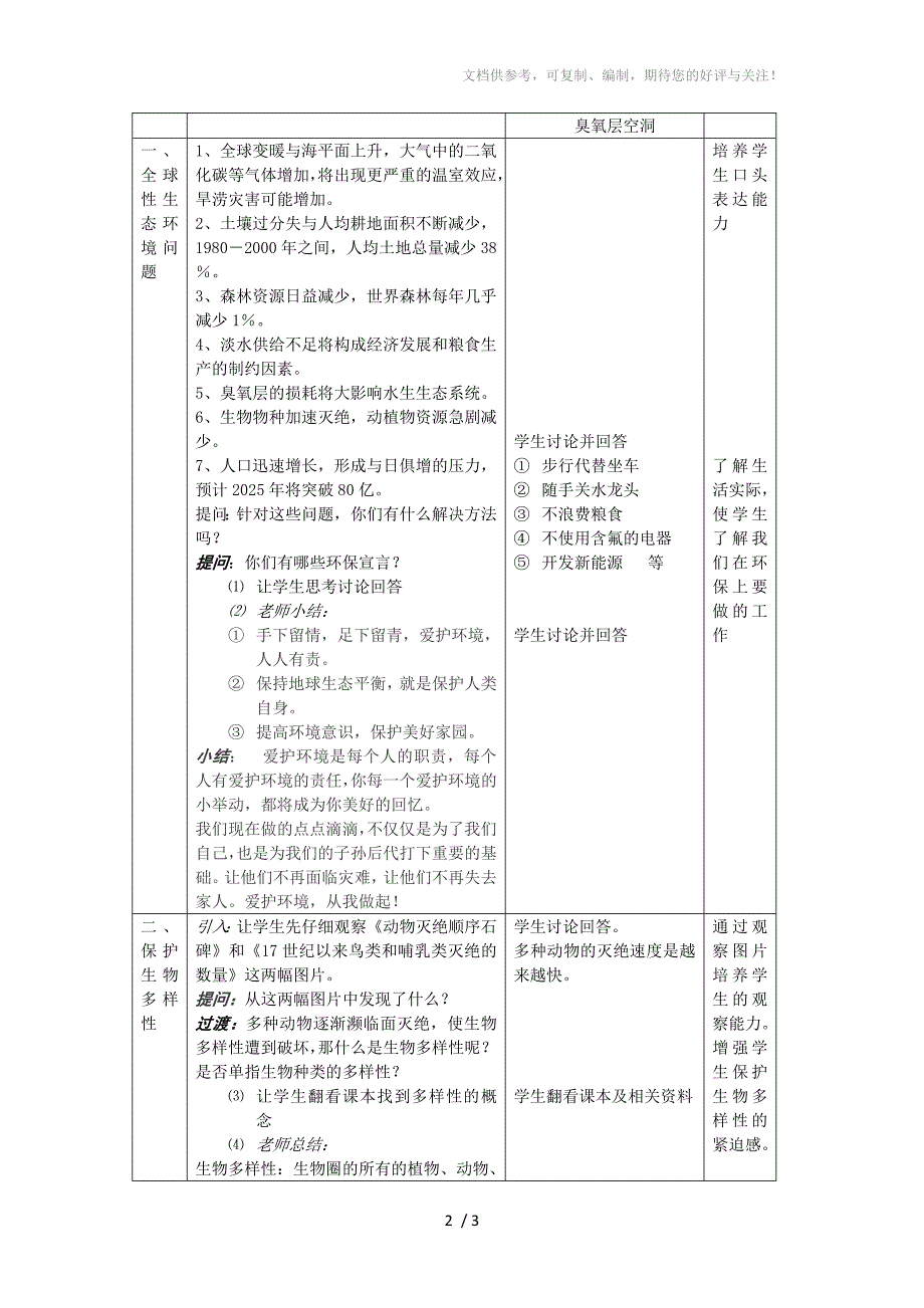 《人类对全球环境的影响》环保教案分享_第2页