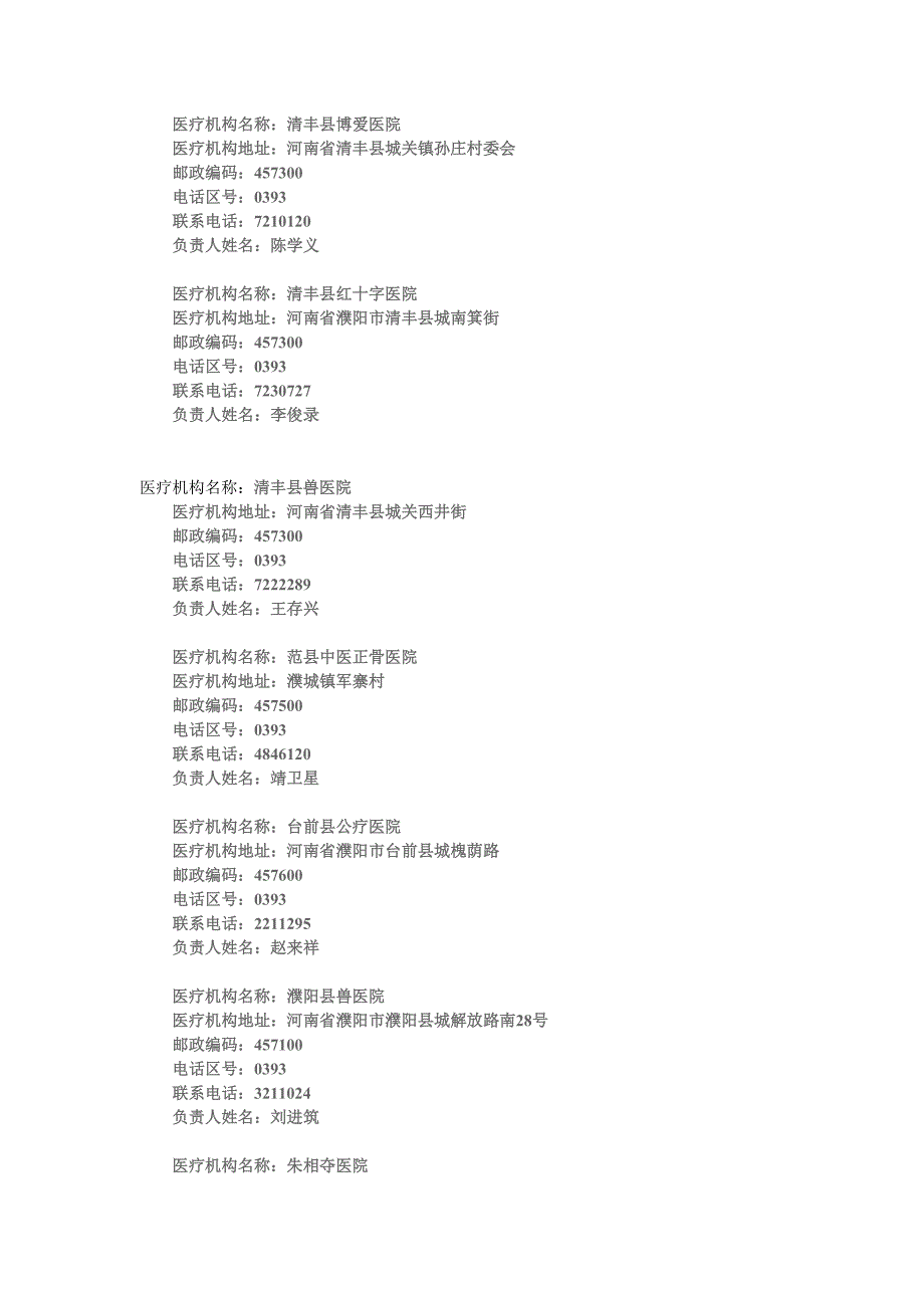 濮阳市各医院信息汇总_第2页