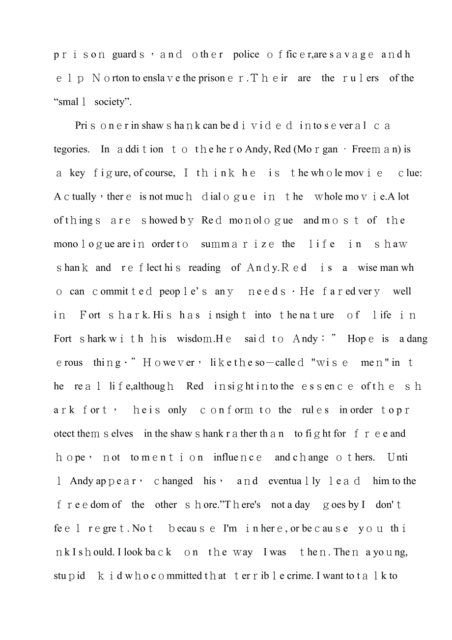 肖申克的救赎影视鉴赏观后感英文_第3页