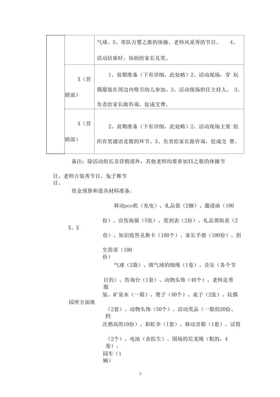 幼儿园招生活动策划书(流程参考)_第5页