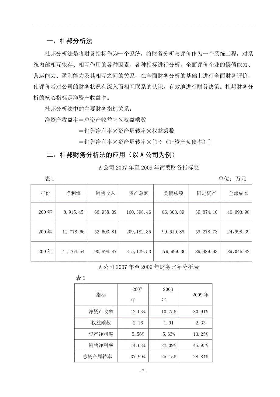 杜邦分析法在企业中的具体应用_第2页