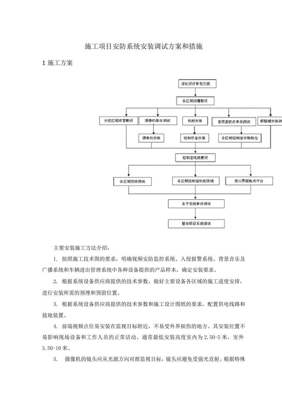 施工项目安防系统安装调试方案和措施.docx_第1页