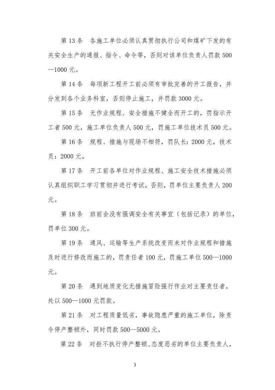 某某煤业公司安全奖罚条例_第5页