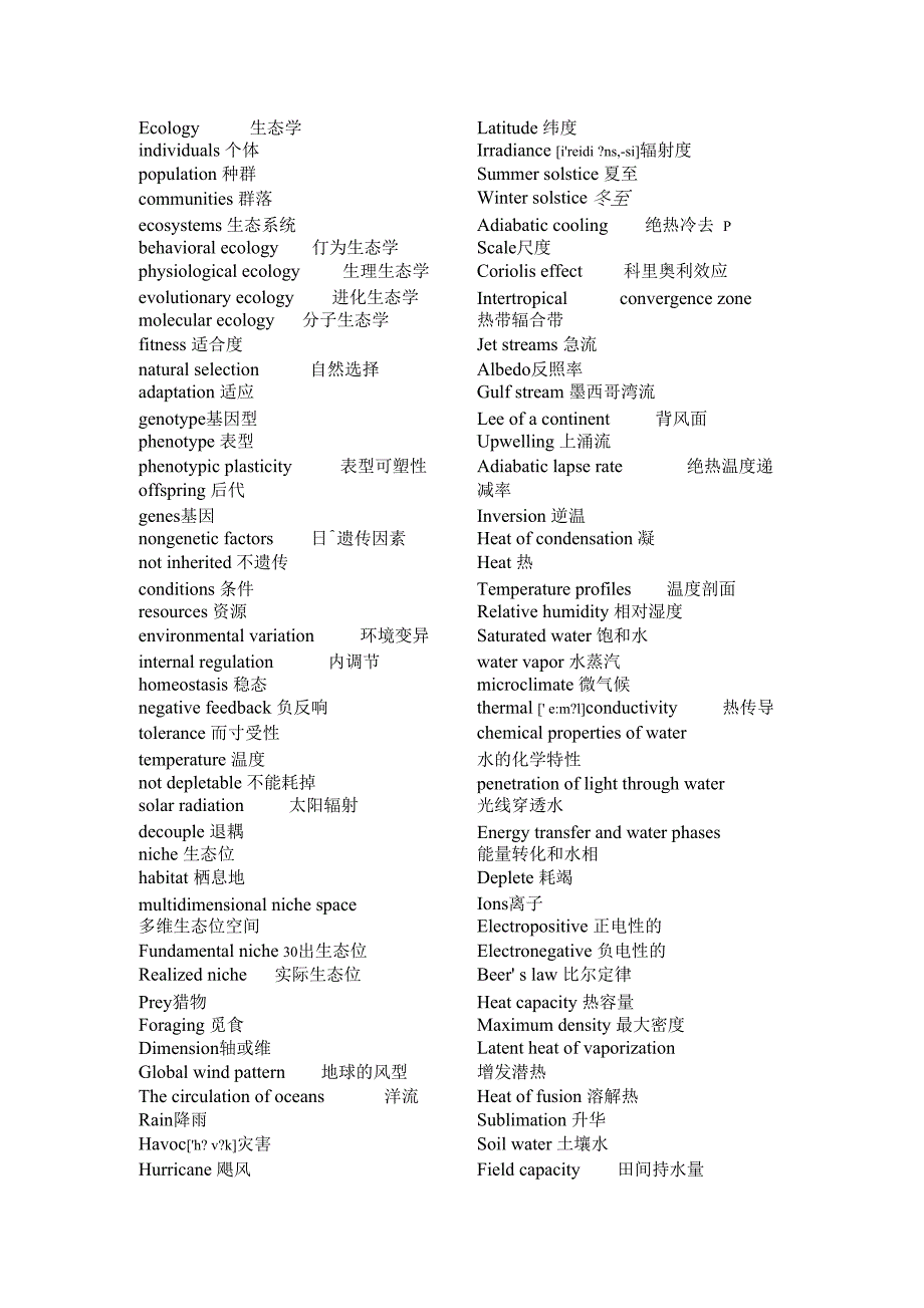 生态学专业术语英汉对照2_第1页