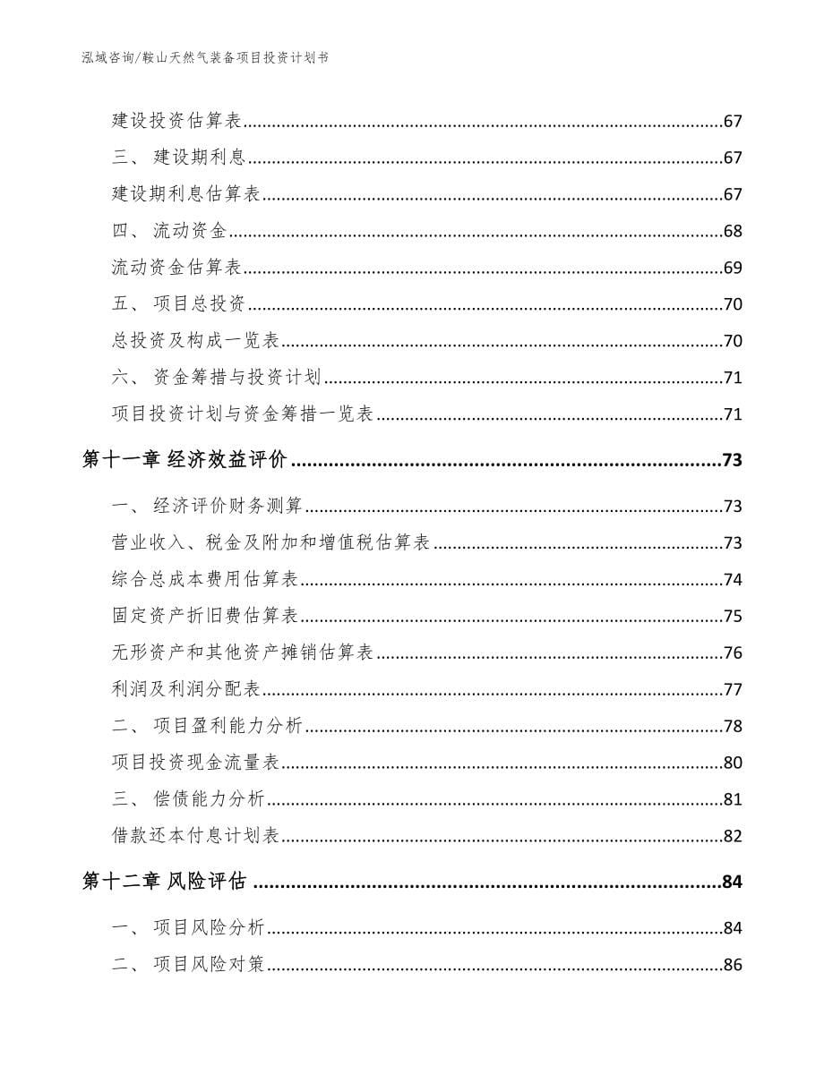 鞍山天然气装备项目投资计划书_第5页