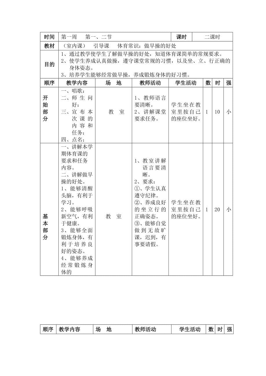 最新小学二年级上册体育教学计划及教案全册详案_第5页