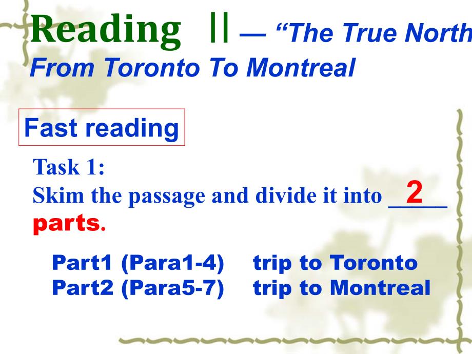 用unit5TheTrueNorthfromTorontotoMontreal_第2页