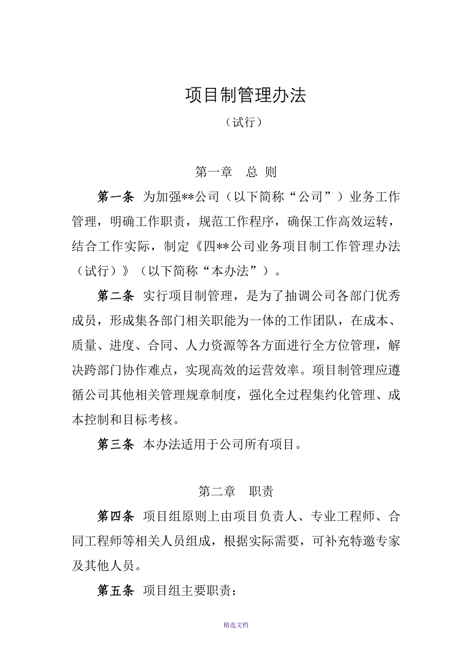 项目制工作管理办法_第1页