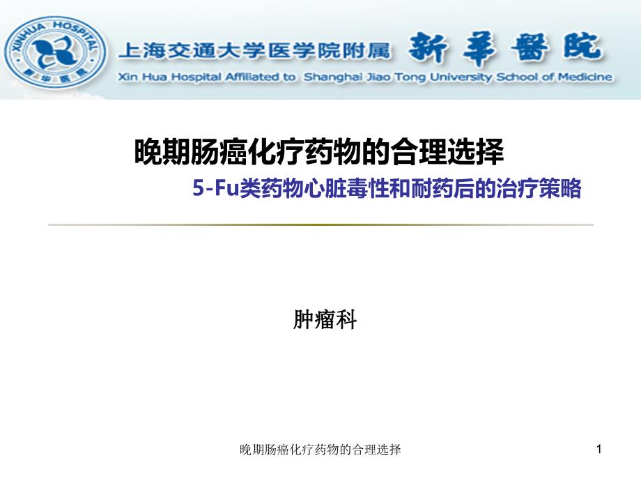 晚期肠癌化疗药物的合理选择课件_第1页