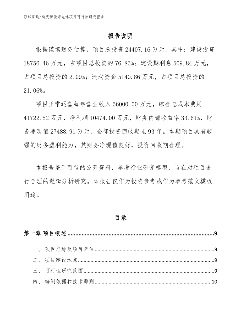 迪庆新能源电池项目可行性研究报告【范文】_第2页