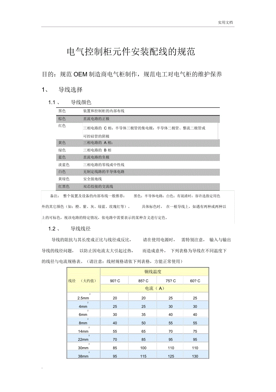 电气柜元件安装接线配线规范_第1页