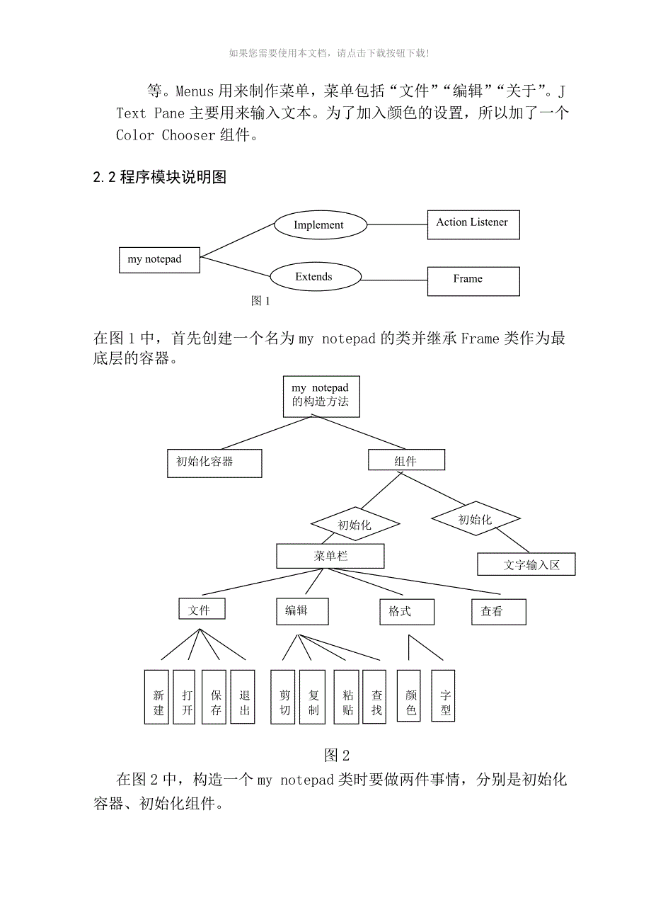 Java课程设计报告记事本程序_第4页