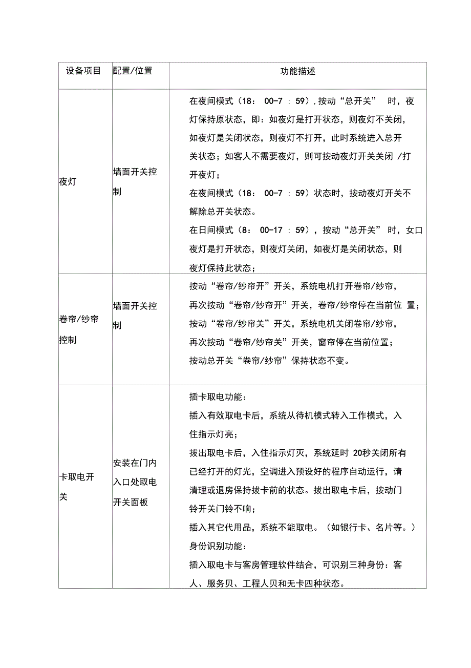 客房智能控制系统(用户需求书)_第4页