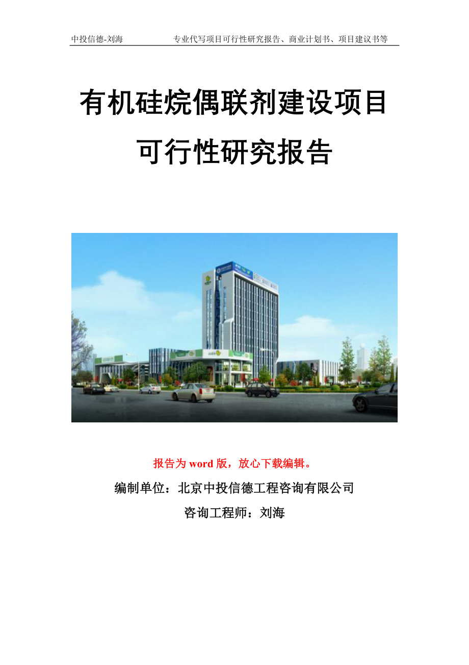 有机硅烷偶联剂建设项目可行性研究报告模板立项备案_第1页