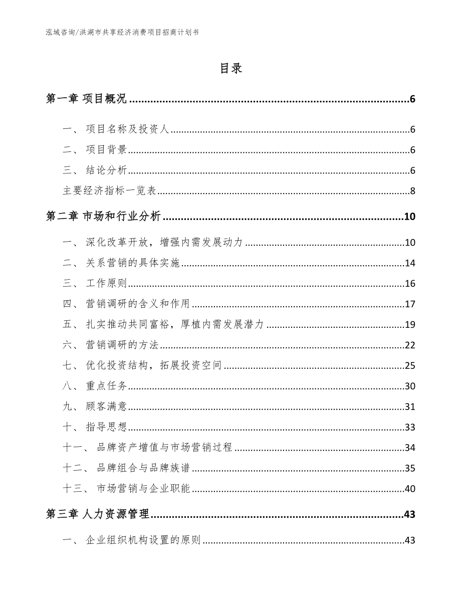 洪湖市共享经济消费项目招商计划书【参考范文】_第2页