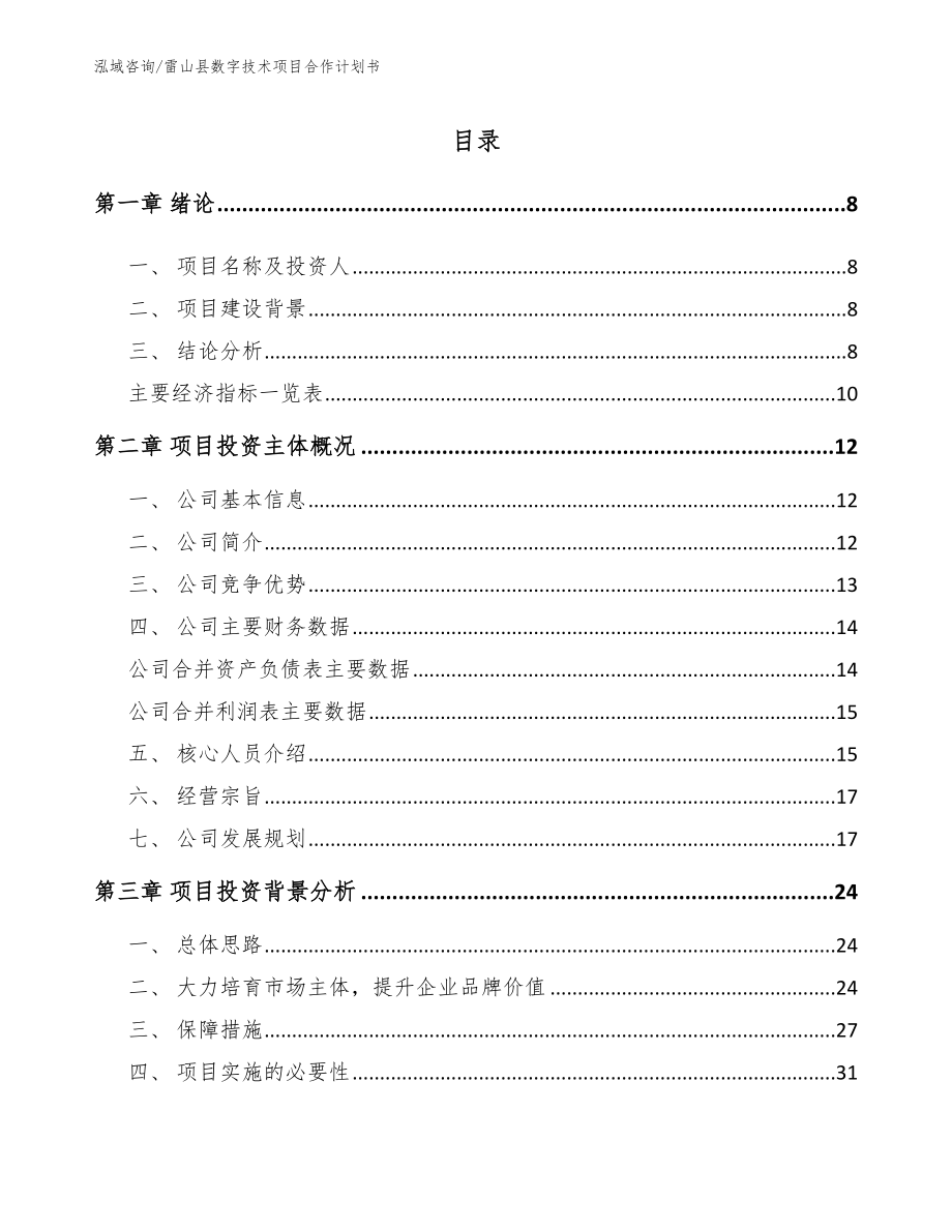 雷山县数字技术项目合作计划书（范文）_第3页