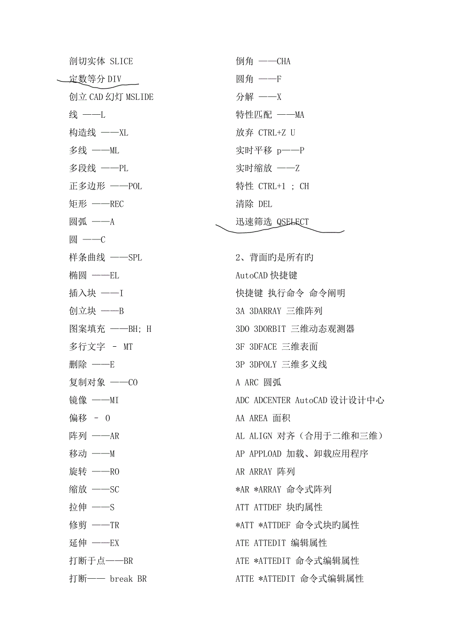 CAD通用快捷键大全_第3页