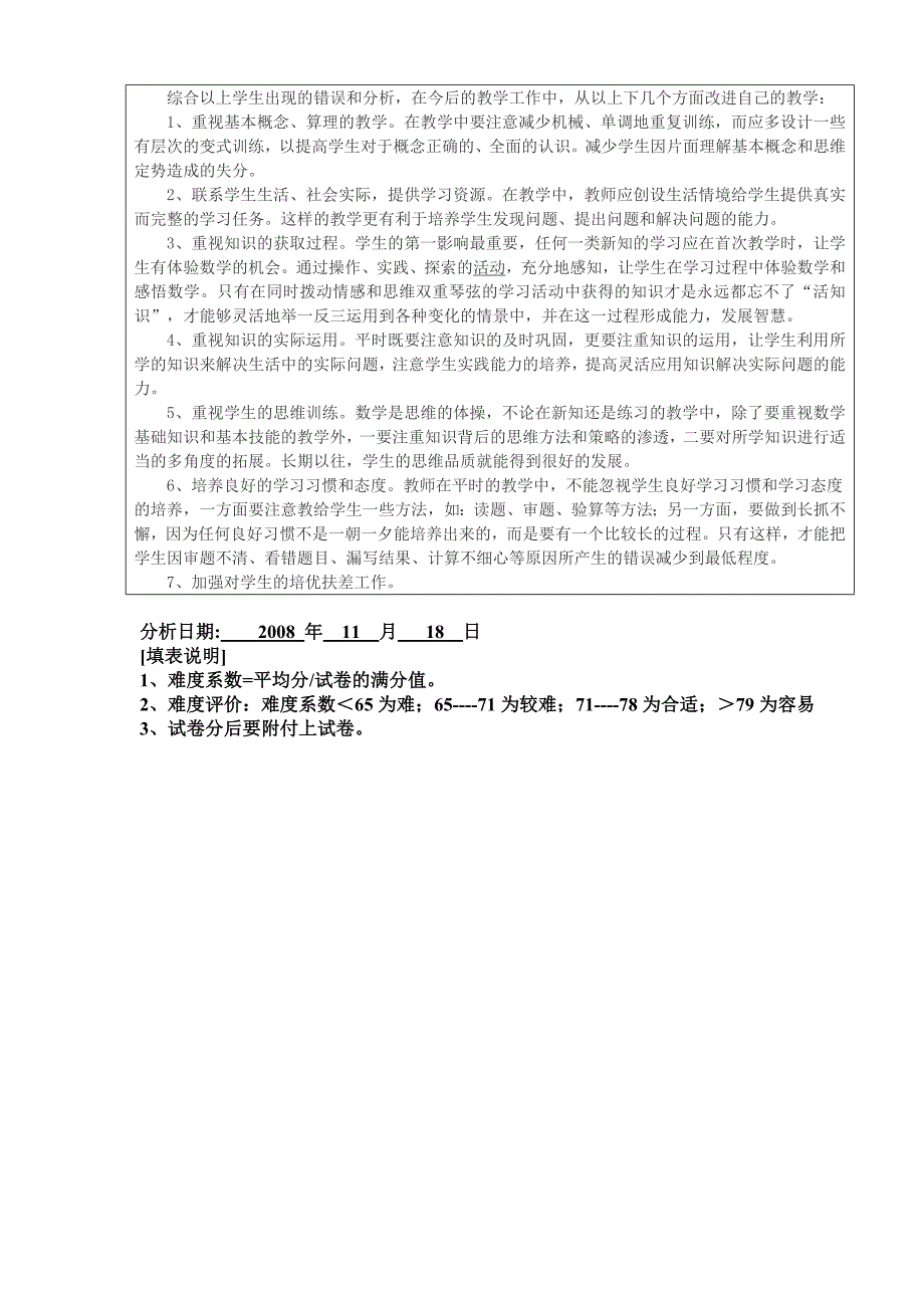 乾务中心小学试卷分析表_第3页