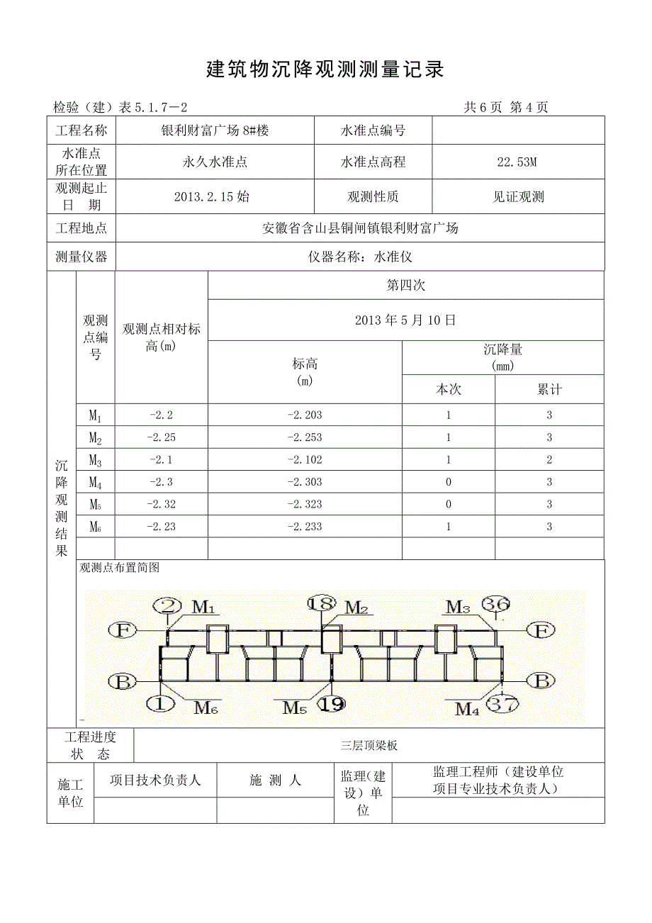 沉降观测记录表完整版本_第5页