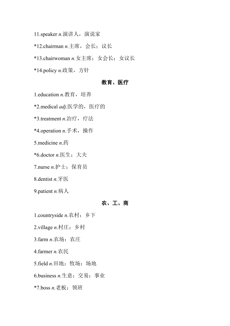 中考天话题词汇分类速记表_第5页