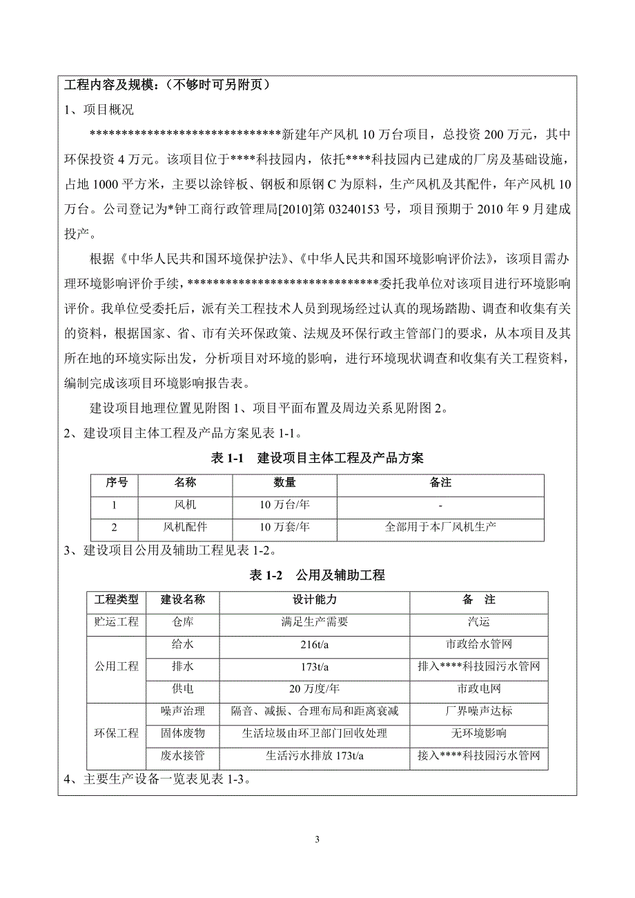 新建年产风机10万台建设项目环境评估报告.doc_第4页