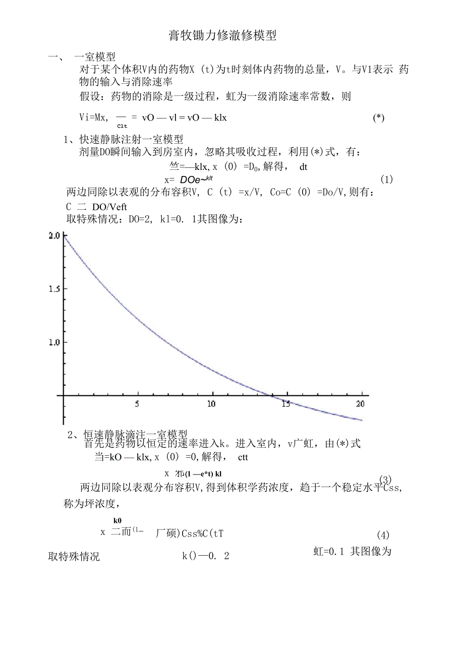 药物动力学数学模型_第1页