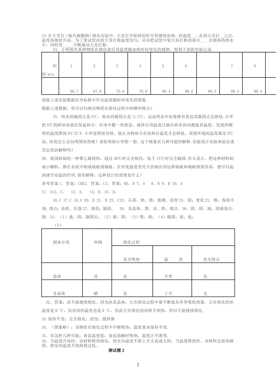(人教版)4.2__熔化和凝固练习题及答案.doc_第2页