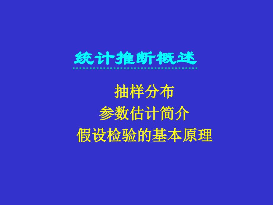 抽样分布参数估计简介假设检验基本原理_第1页