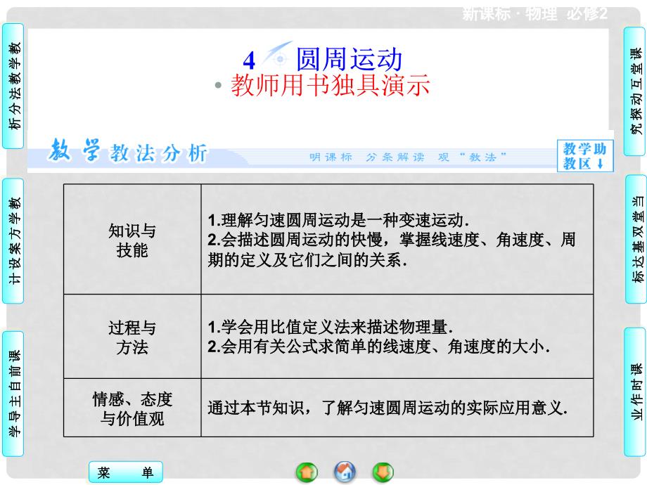 高中物理 5.4 圆周运动同步备课课件 新人教版必修2_第1页