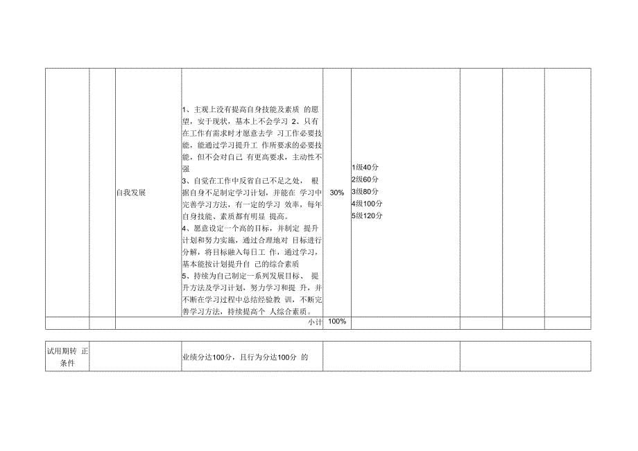 人力资源总监岗位月度KPI绩效考核表_第5页