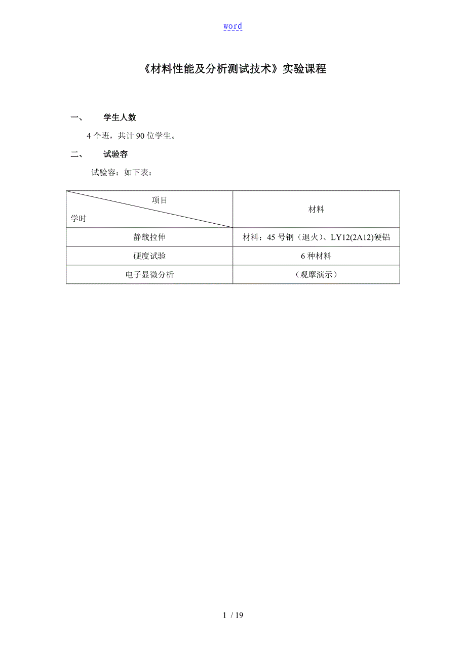材料性能及分析资料报告测试技术实验教学_第1页