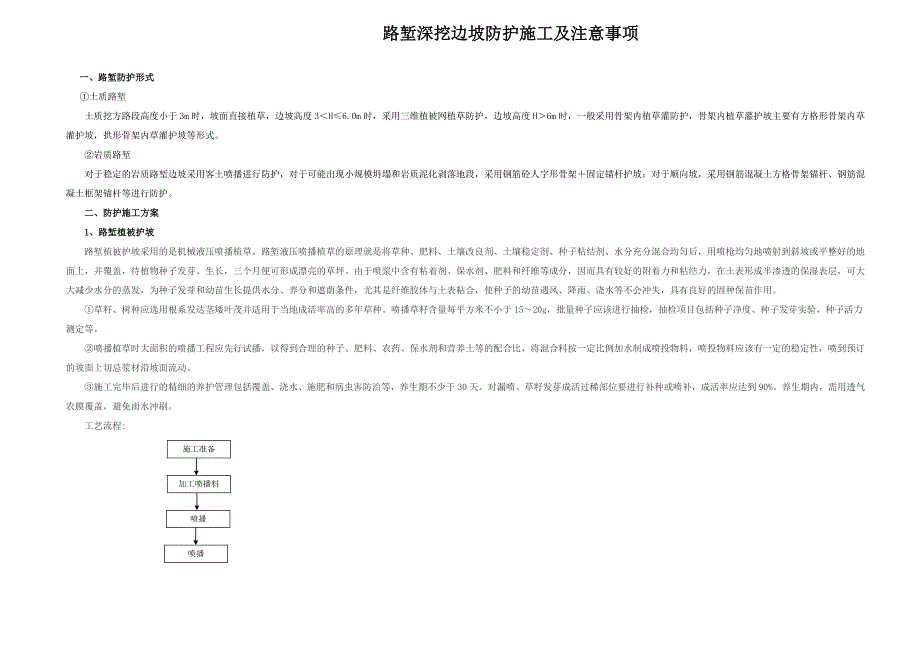 路堑边坡防护施工方案_第1页