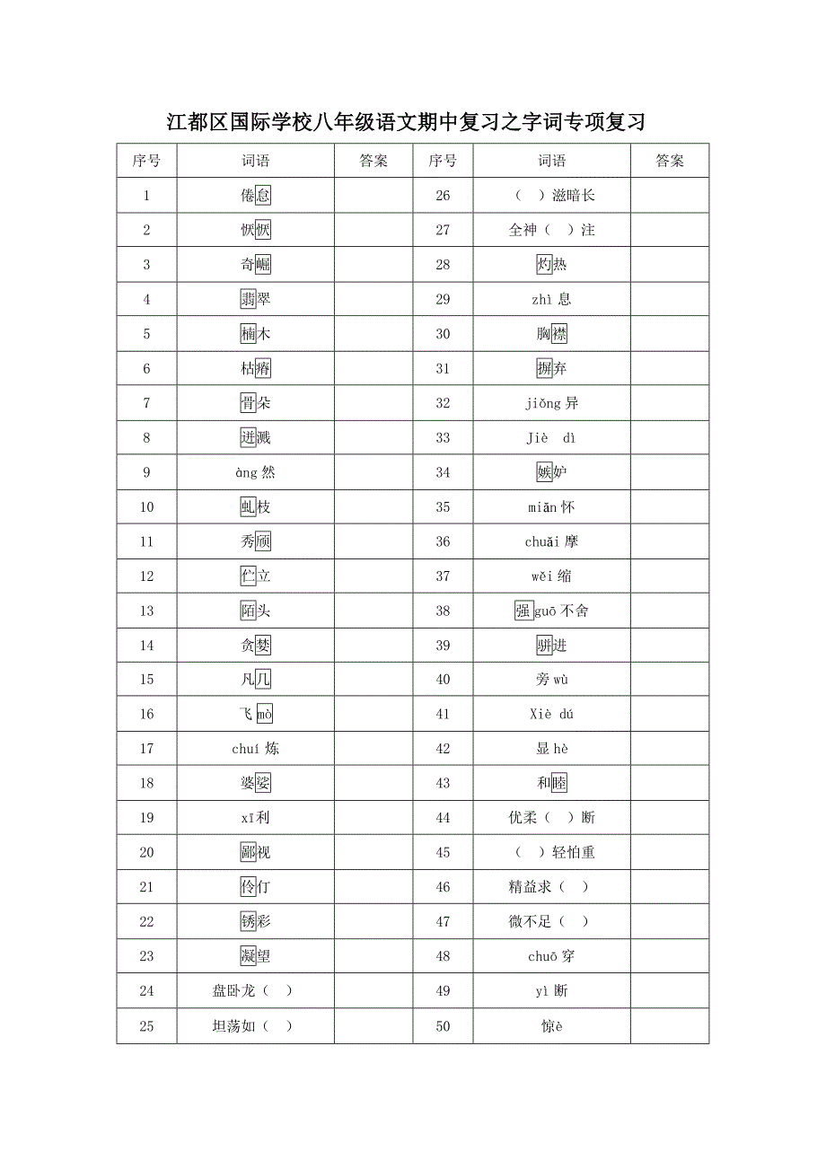 苏教八年级语文下册字词专项练习_第1页