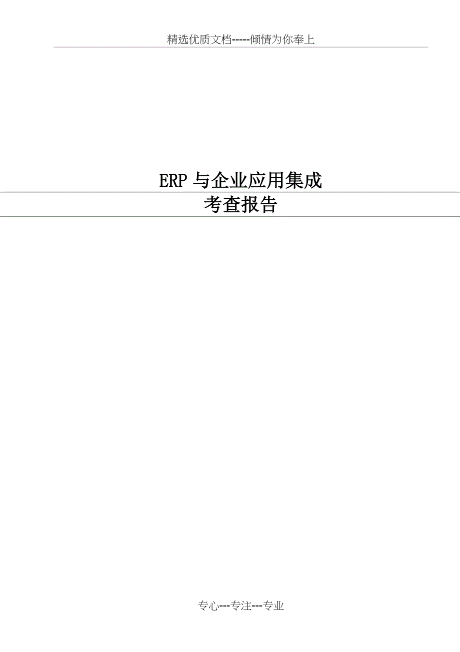 ERP与企业应用集成考查报告_第1页