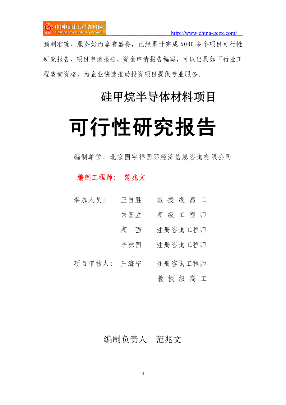 硅甲烷半导体材料项目可行性研究报告（申请报告-备案）_第3页