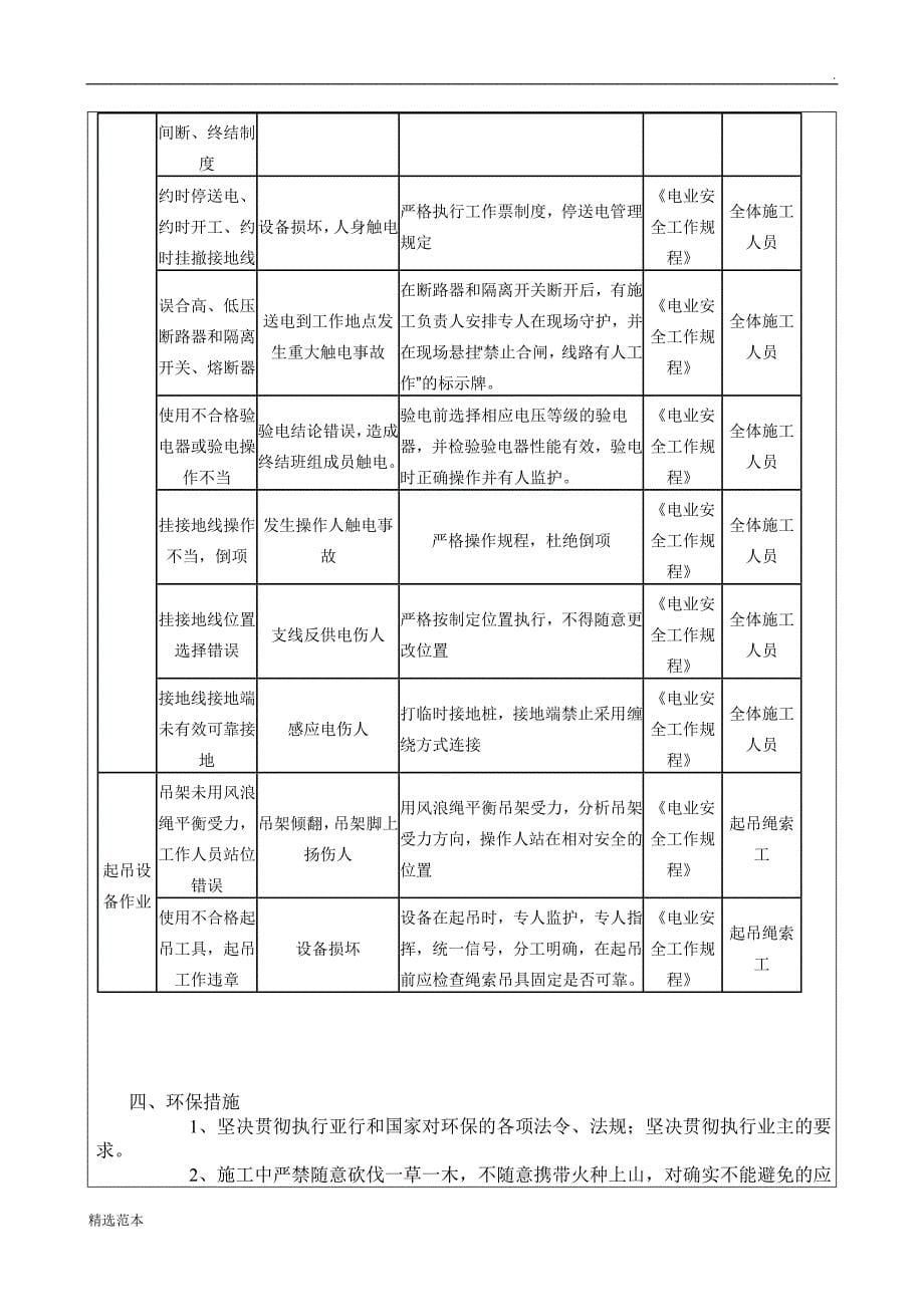 混凝土电杆组立及金具安装安全技术交底单_第5页