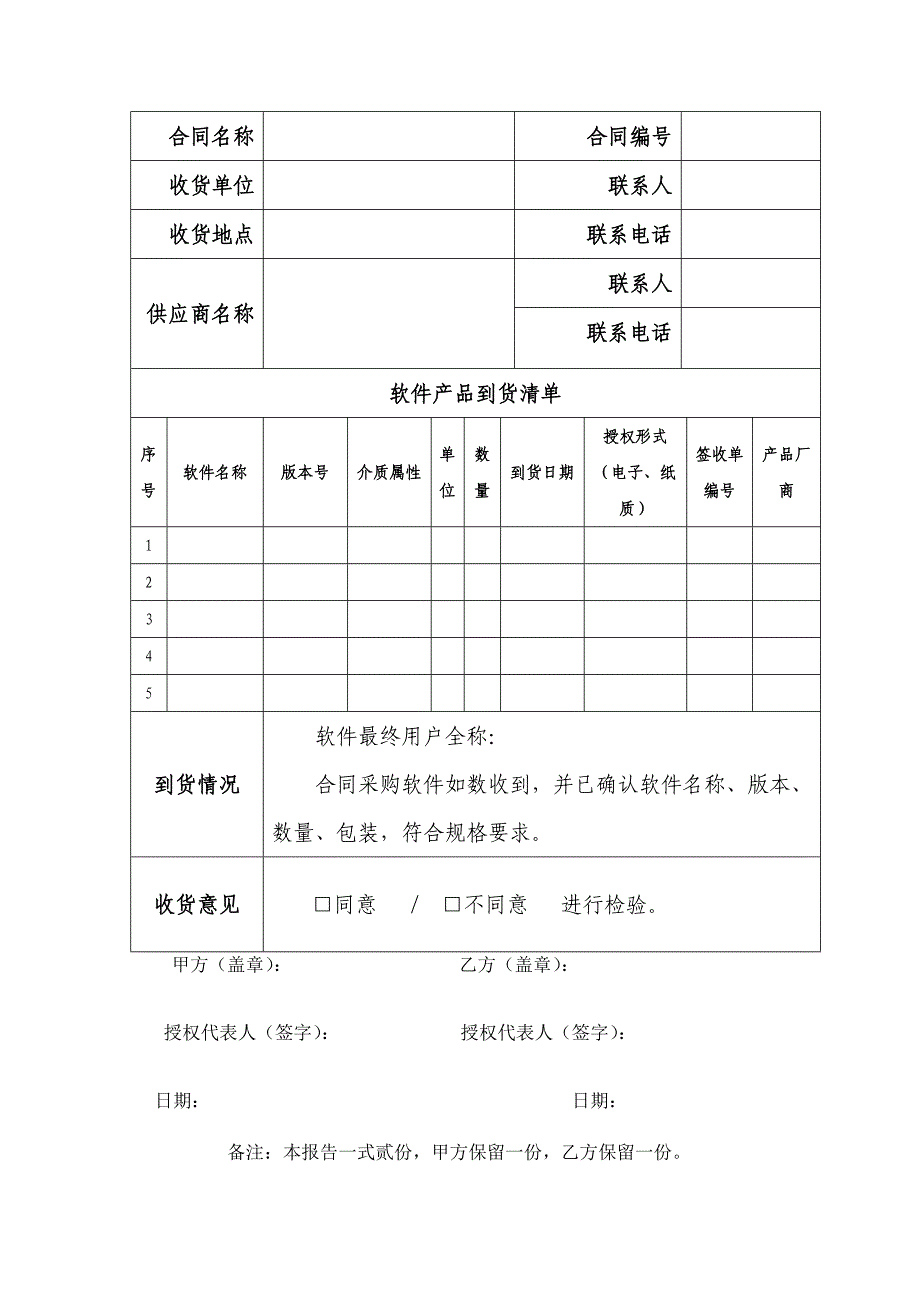 软硬件产品到货及检收报告(模版)_第4页