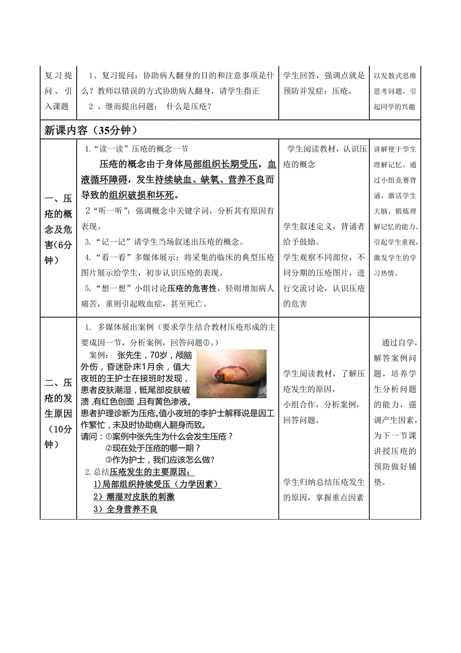 《压疮的预防及护理》护理学基础职业教育教学能力比赛教学设计教案_第3页