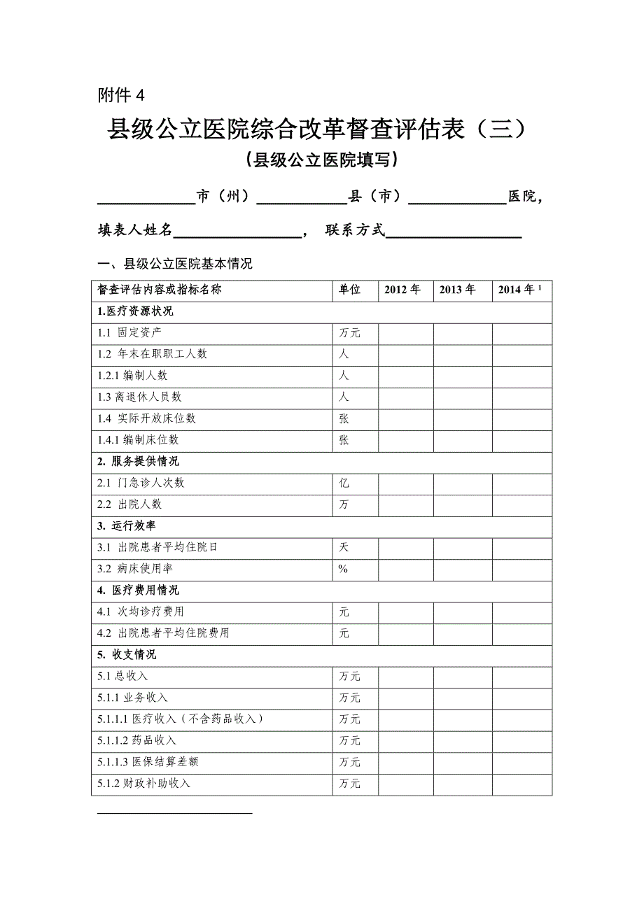 4.县级公立医院综合改革试点督查评估表三附件4_第1页